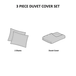 Beige Waffle Weave 3-pc. Queen Duvet Cover Set