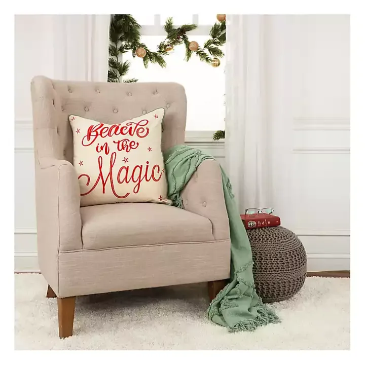 Believe in the Magic Christmas Throw Pillow