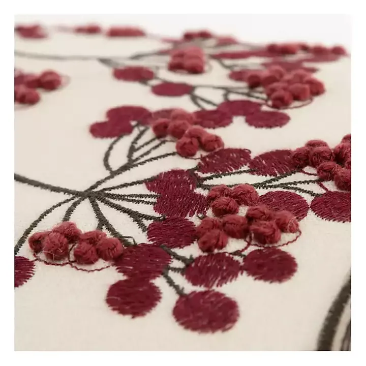 Berry and Squirrel Christmas Throw Pillow