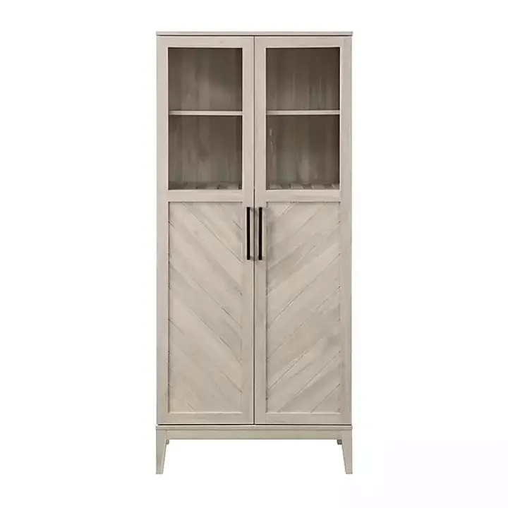 Birch Chevron Wooden Storage Cabinet