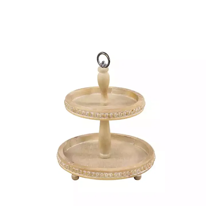 Birch Wood Tiered Tray