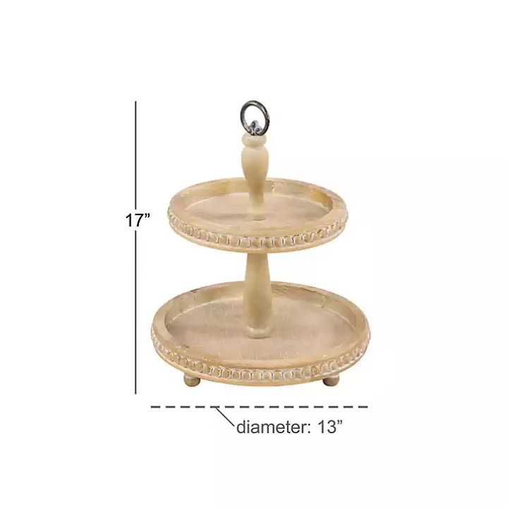 Birch Wood Tiered Tray