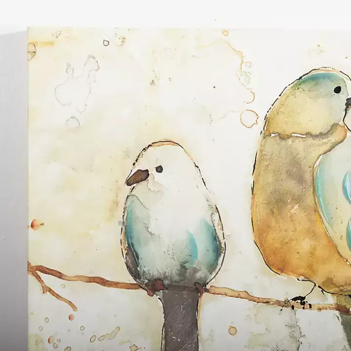 Birds on Wire Canvas Art Print