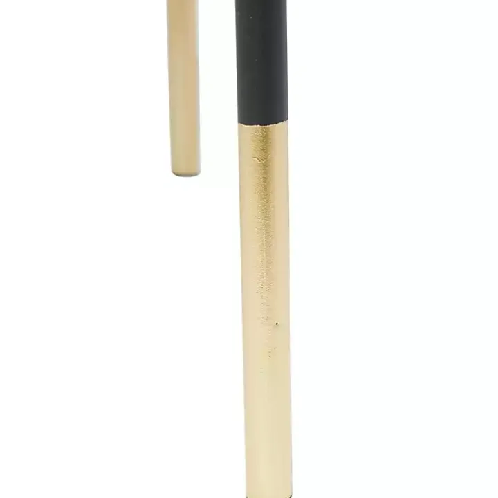 Black & Gold Metal Mesh Round Accent Table