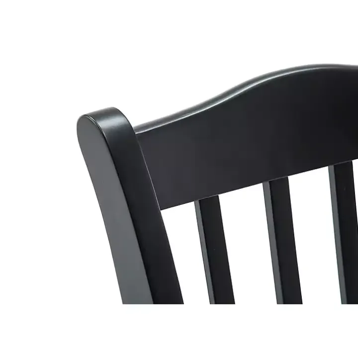 Black & Oak Wood Shaker Dining Chairs, Set of 2