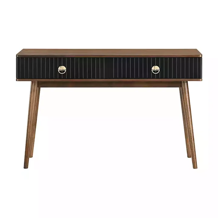 Black & Walnut Soft-Close Wood Console Table
