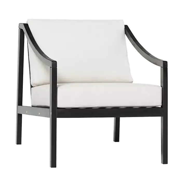 Black Acacia Wood Outdoor Club Chair