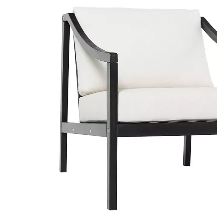 Black Acacia Wood Outdoor Club Chair