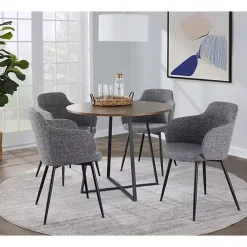 Black and Brown Canary Cosmo Round Dining Table