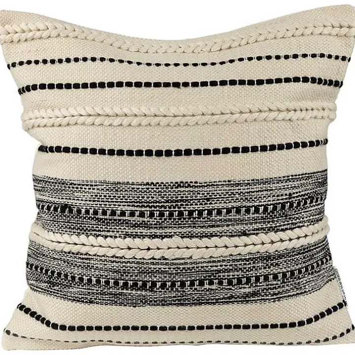 Black and Cream Twisted Indoor/Outdoor Pillow