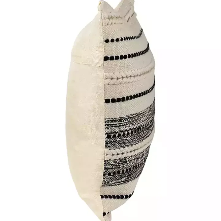 Black and Cream Twisted Indoor/Outdoor Pillow