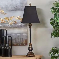 Black and Gold Fleur De Lis Buffet Lamp