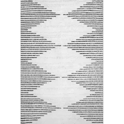 Black and Ivory Diamond Washable Area Rug, 4x6
