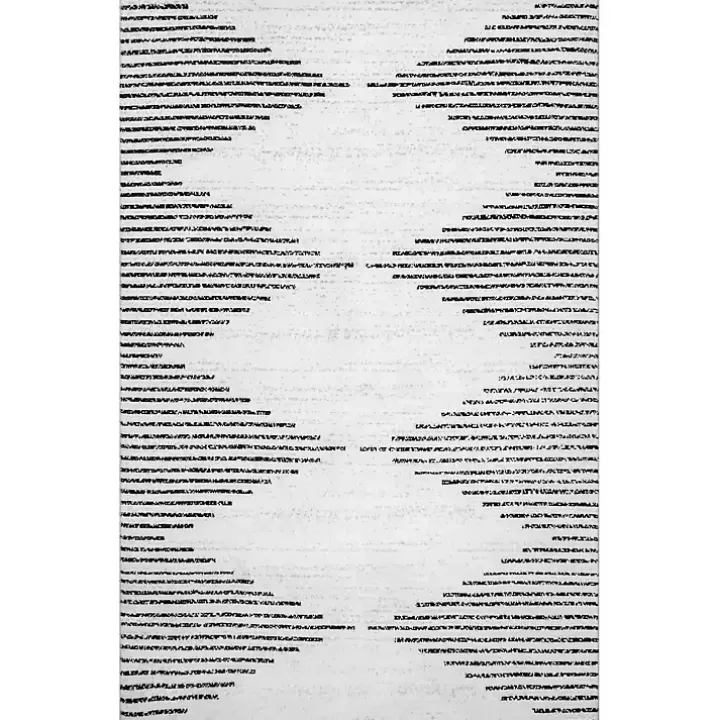 Black and Ivory Diamond Washable Area Rug, 5x8