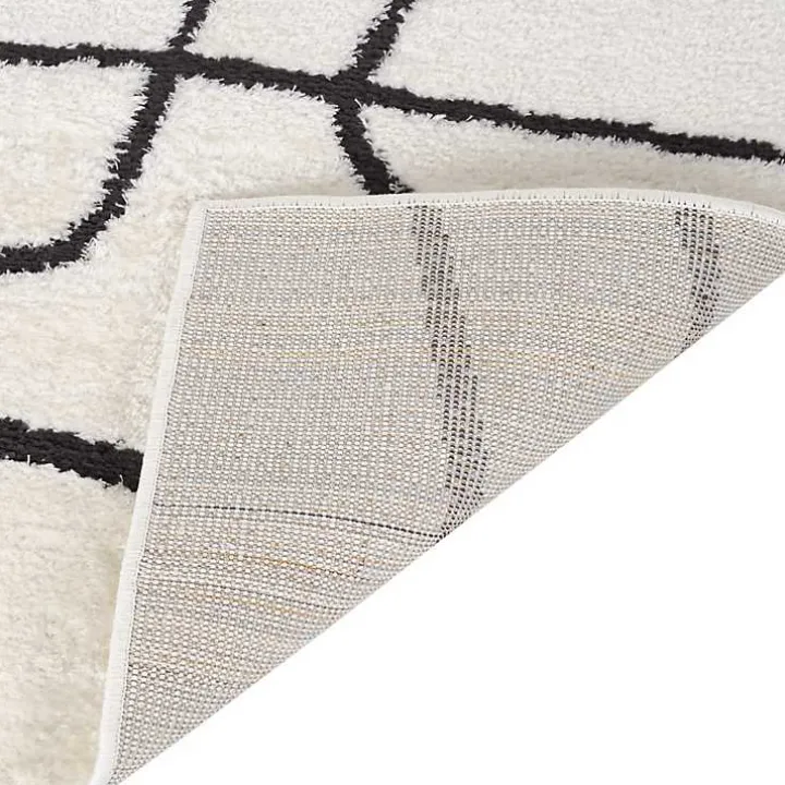 Black and Ivory Monotone Geo Area Rug, 8x10