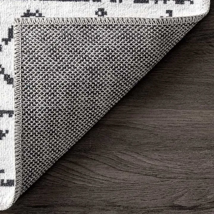 Black and Ivory Moroccan Washable Runner