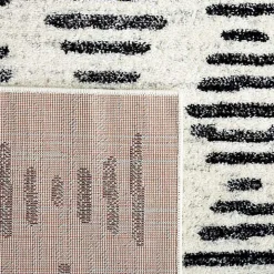 Black and Ivory Tulum Geometric Area Rug, 5x7