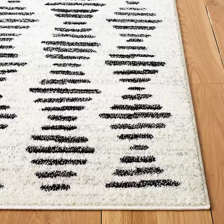 Black and Ivory Tulum Geometric Area Rug, 8x10