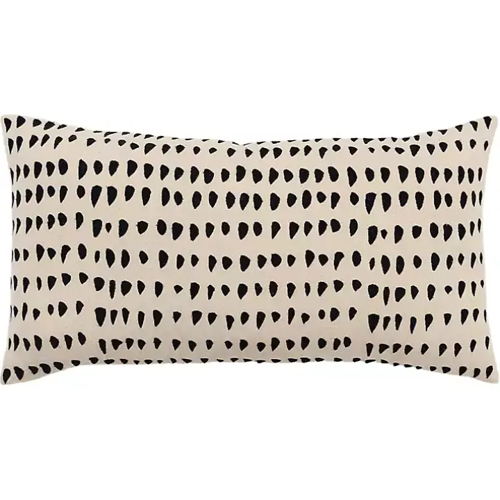Black and Natural Animal Patterned Lumbar Pillow