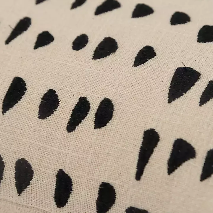 Black and Natural Animal Patterned Lumbar Pillow