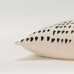 Black and Natural Animal Patterned Lumbar Pillow