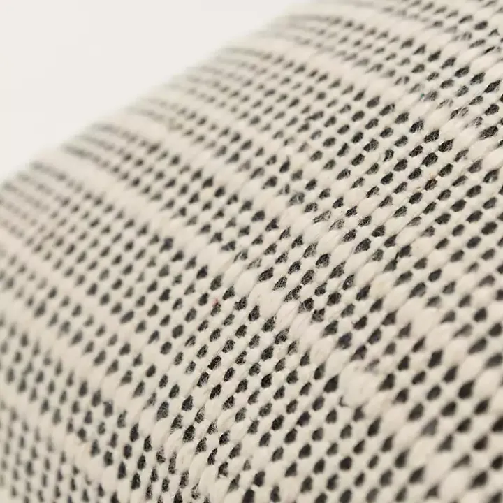 Black and Natural Sea Striped Pillow