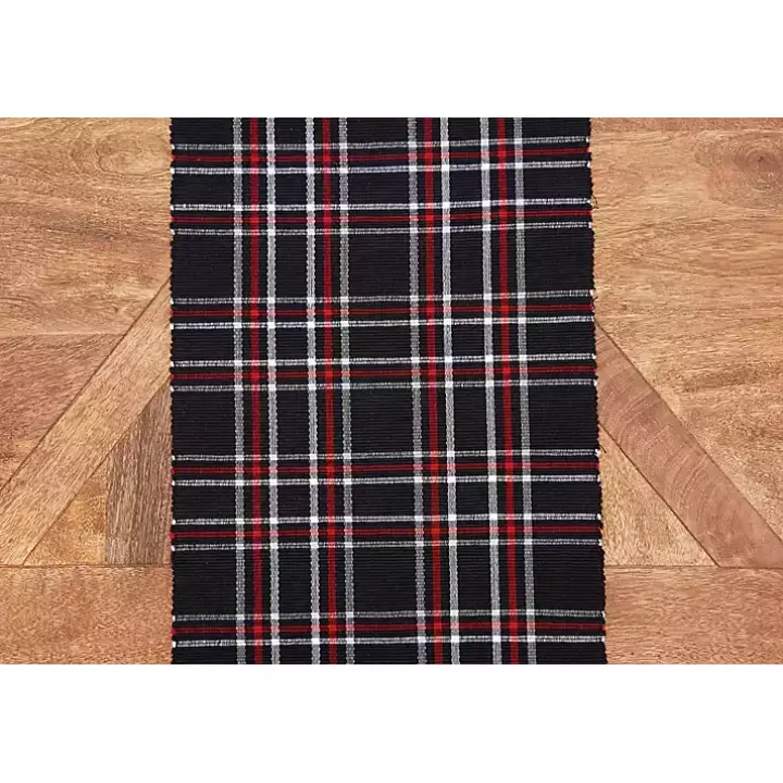 Black and Red Plaid Table Runner