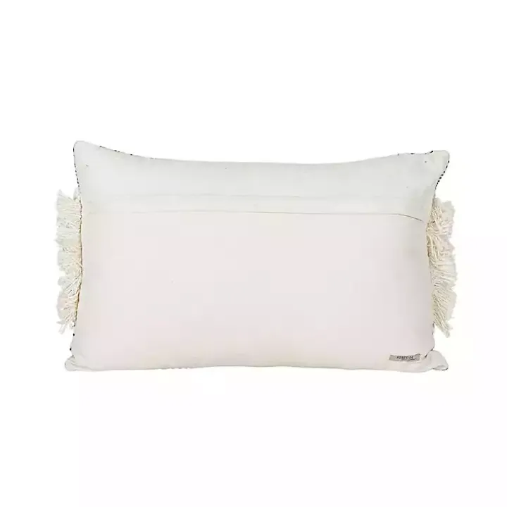 Black and White Boho Print Lumbar Pillow