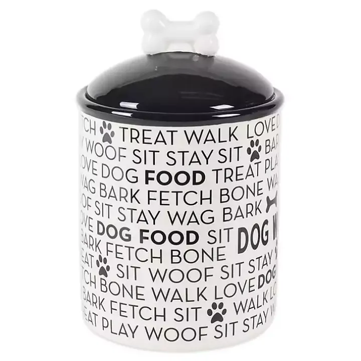Black and White Ceramic Canister