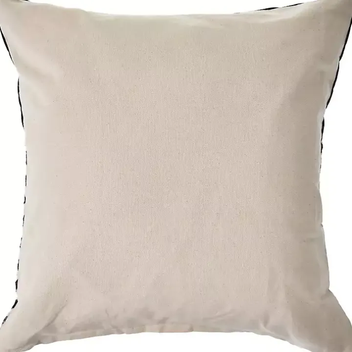 Black and White Chevron Pillow with Tassels