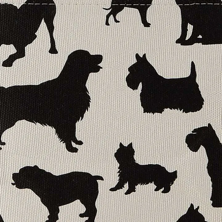 Black and White Dog Rectangular Pet Bin