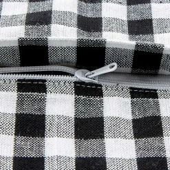 Black and White Gingham Pillow Covers, Set of 4