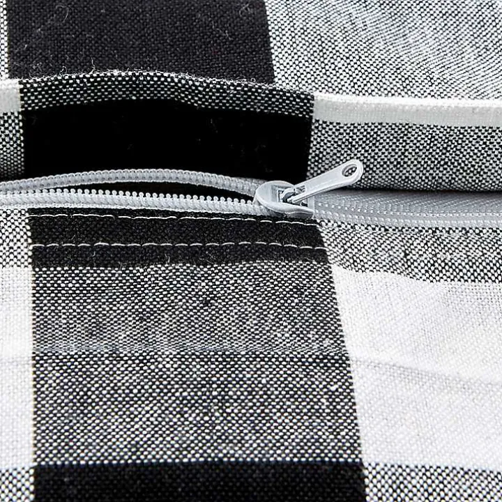 Black and White Gingham Pillow Covers, Set of 4