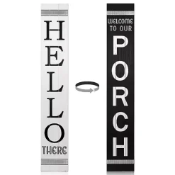 Black and White Hello There Porch Board