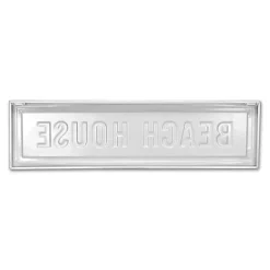 Black and White Metal Beach House Wall Sign