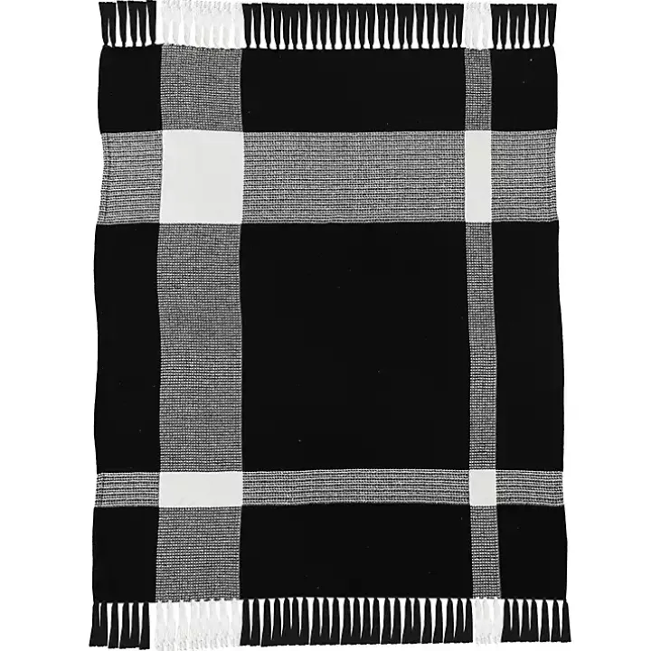 Black and White Plaid Organic Cotton Throw