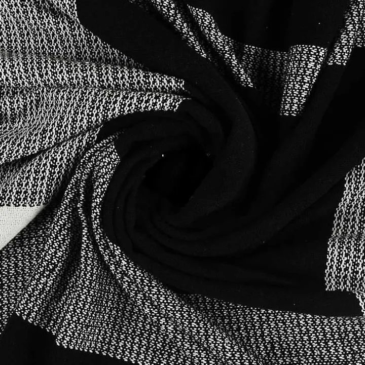 Black and White Plaid Organic Cotton Throw
