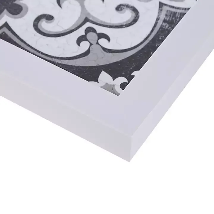 Black and White Tile Framed Art Prints, Set of 3