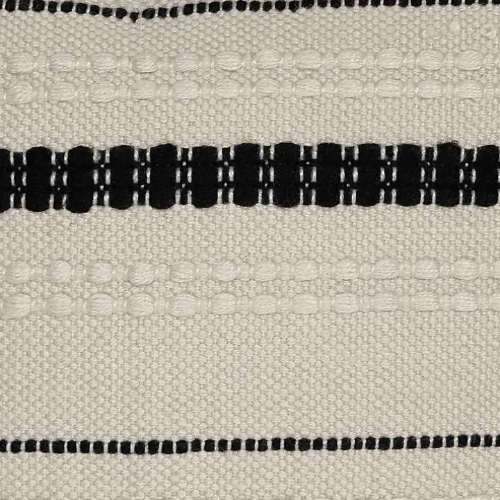Black and White Woven Stripe Indoor/Outdoor Pillow