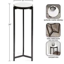 Black Angular Marble Accent Table