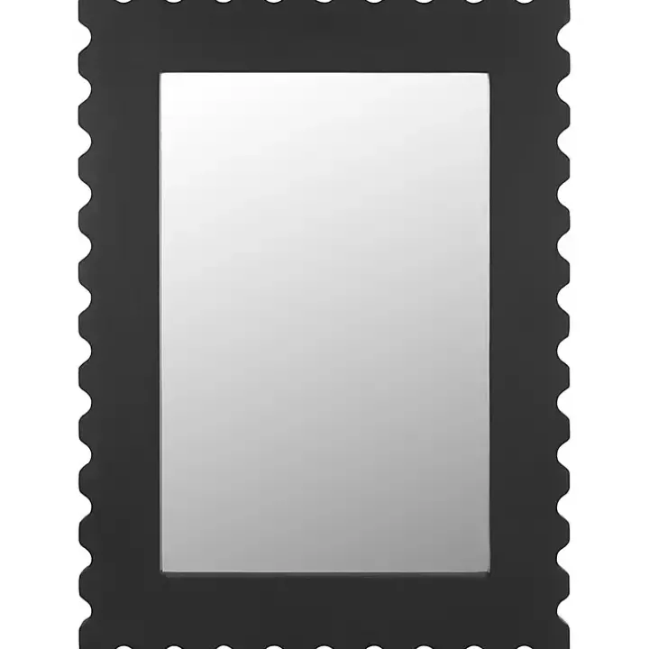 Black Angular Scalloped Nadia Wall Mirror