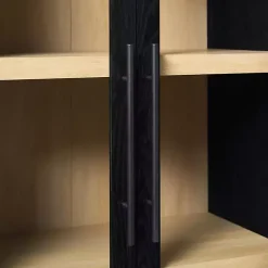 Black Arched Glass Doors Chantelle Bookcase