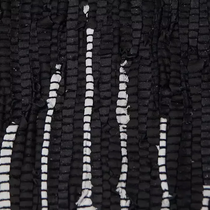 Black Artisanal Leather Diamond Scatter Rug