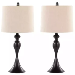 Black Ashland Table Lamps, Set of 2
