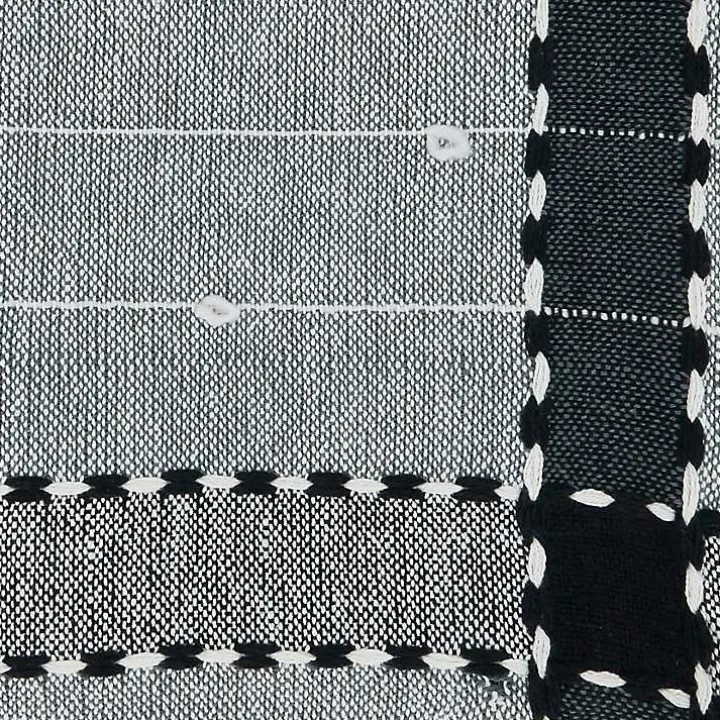 Black Banded Tassel Edge Throw