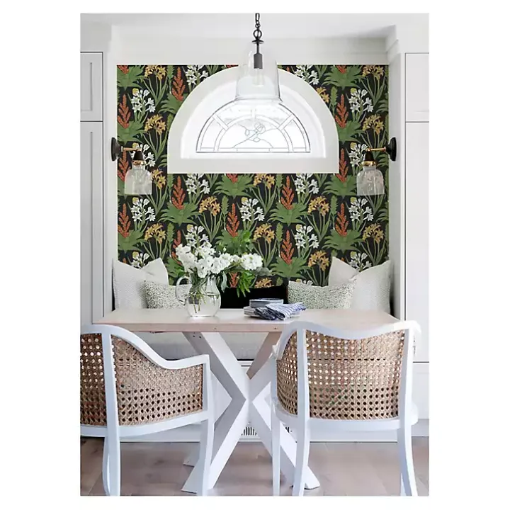 Black Botanical Villa Peel & Stick Wallpaper
