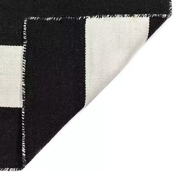Black Cabana Stripe Indoor/Outdoor Area Rug, 5x7