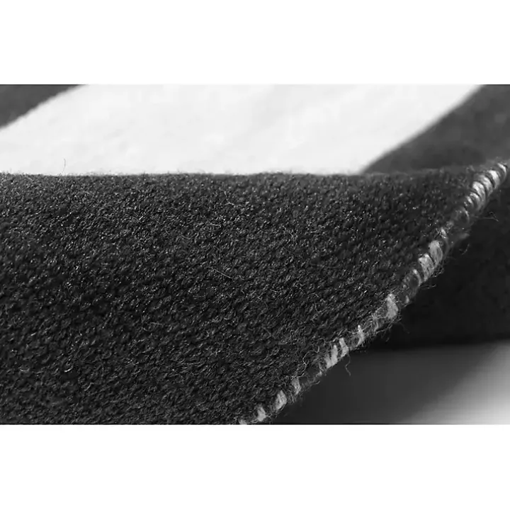 Black Cabana Stripe Indoor/Outdoor Area Rug, 5x7