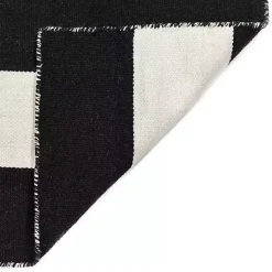 Black Cabana Stripe Indoor/Outdoor Area Rug, 7x9