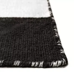 Black Cabana Stripe Indoor/Outdoor Area Rug, 7x9